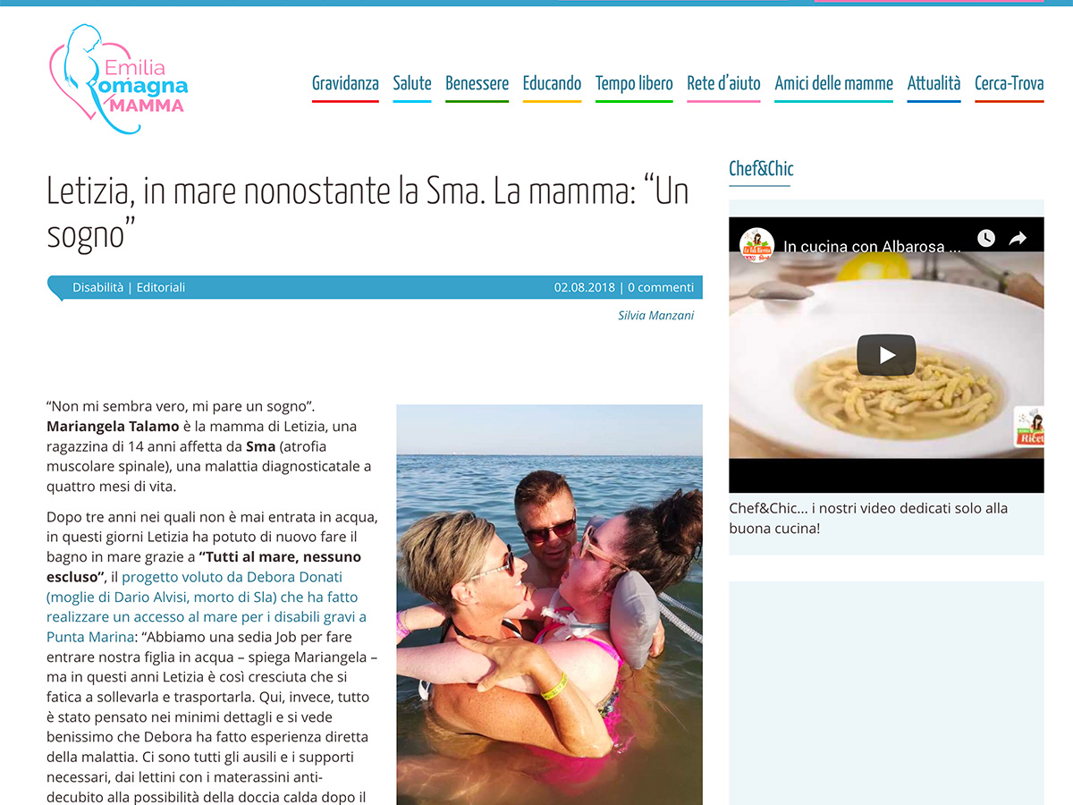 Emilia Romagna Mamma parla di Insieme a te e la sua spiaggia