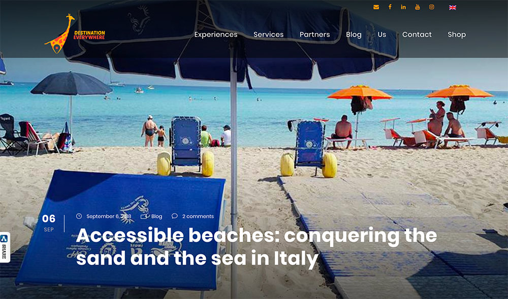Le spiagge accessibili in Italia raccontate dal sito belga “Destination Everywhere”