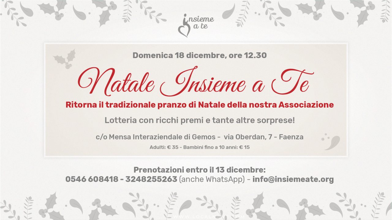 Natale Insieme a Te: torna il tradizionale pranzo della nostra Associazione