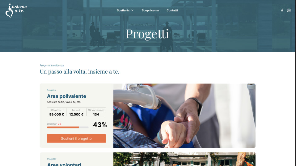 demo piattaforma donazioni Insieme a Te